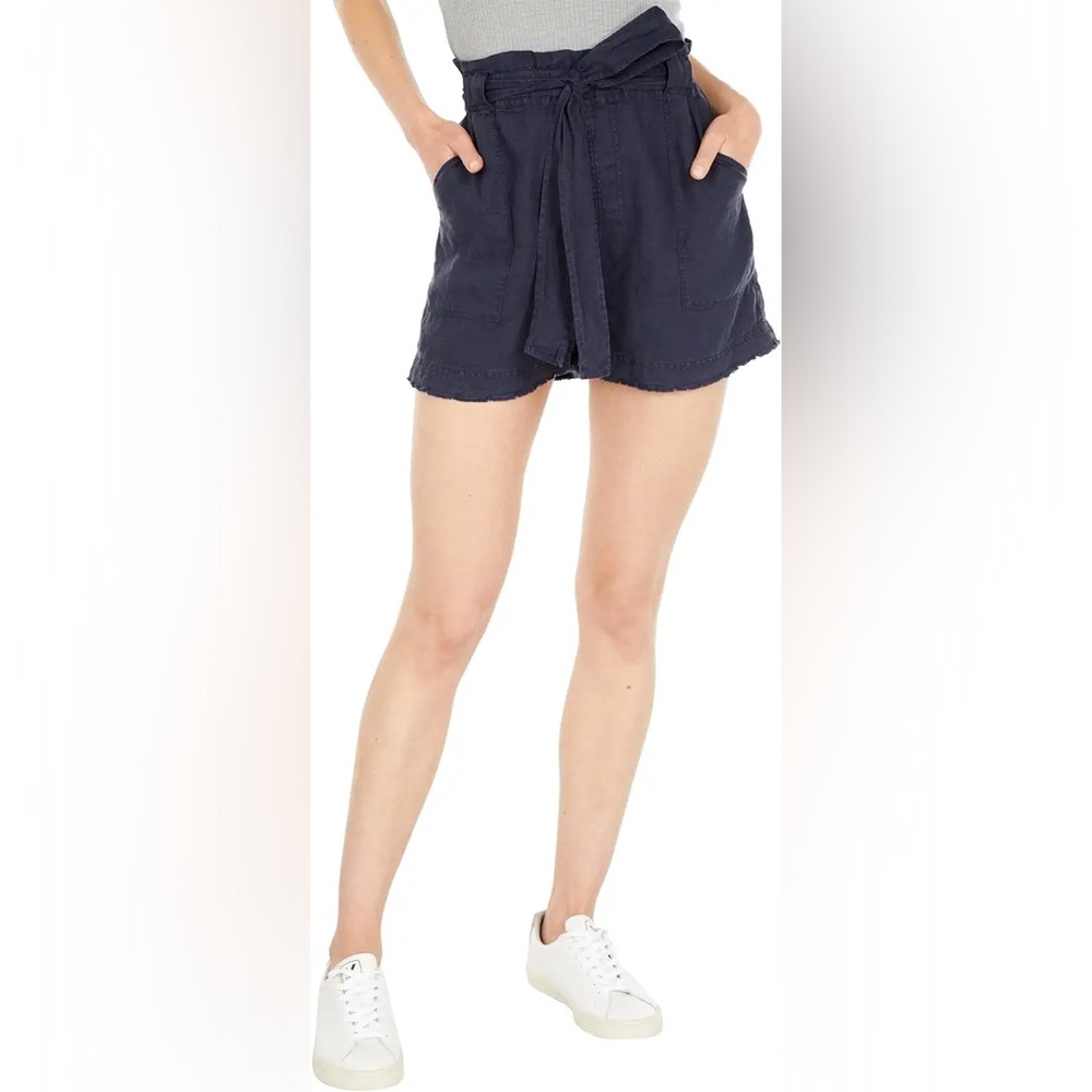 NWT Splendid Villa Easy Linen Shorts in Navy Blue, Size XS